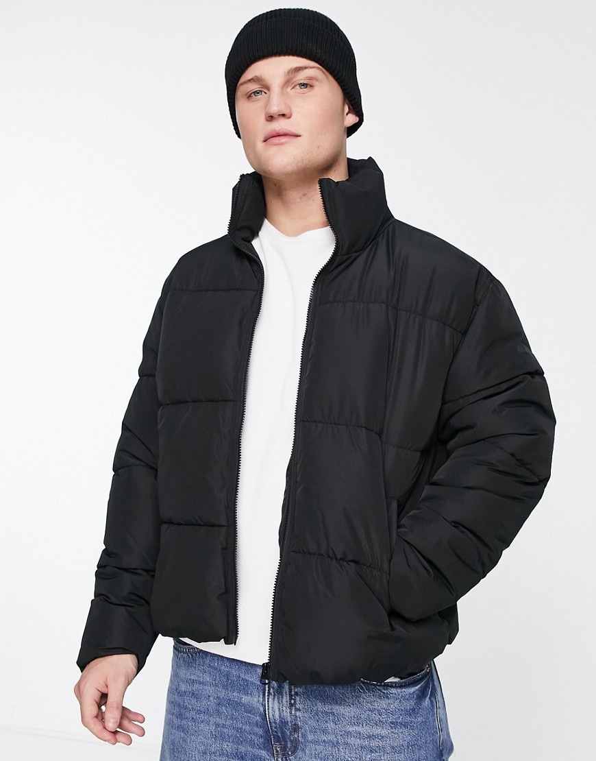 Only & Sons oversized puffer jacket in black