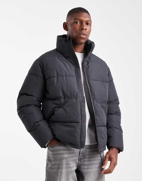 ONLY & SONS oversized puffer jacket in black - view 1