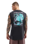 [ONLY & SONS] ONLY & SONS oversized singlet with subculture back print in charcoal-Grey XS Phantom