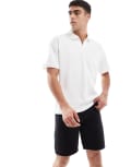 [ONLY & SONS] ONLY & SONS oversized split neck polo in white L Cloud Dancer