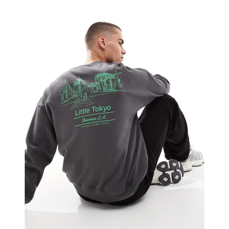 ONLY & SONS oversized sweat with little Tokyo back print in