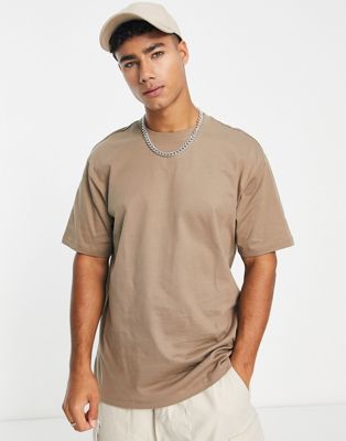 Only & Sons oversized t-shirt in light brown