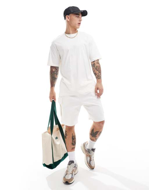 ONLY & SONS - Oversized T-shirt in stone met wassing, deel van co-ord set