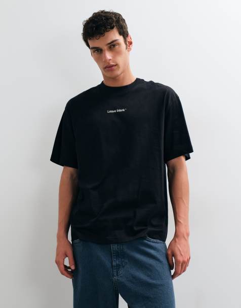 ONLY & SONS oversized t-shirt med leave blank-tryck i svart - view 1