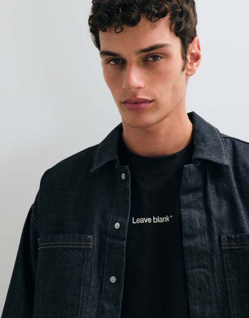 ONLY & SONS oversized t-shirt med leave blank-tryck i svart, 2 av 5