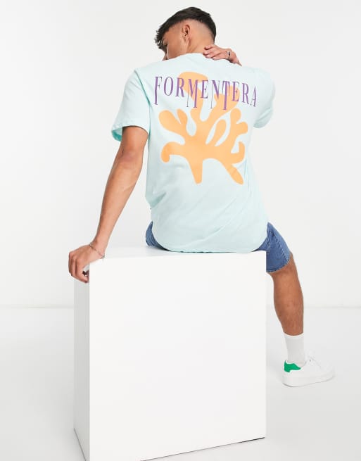 Only & Sons - Oversized T-shirt met Formentera-print op de rug in mintgroen