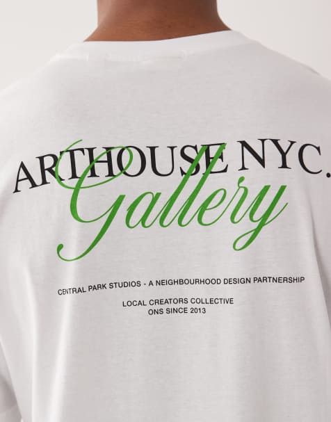 ONLY & SONS - Oversized T-shirt met Gallery-print op de achterkant in wit - view 1