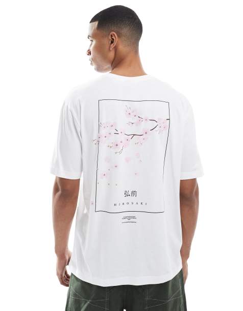 ONLY & SONS - Oversized T-shirt met Hirosaki-print op de achterkant in wit - view 1