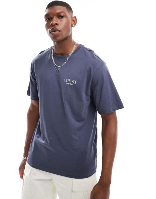 ONLY & SONS - Oversized T-shirt met palmprint op de achterkant in marineblauw, 2 van 4
