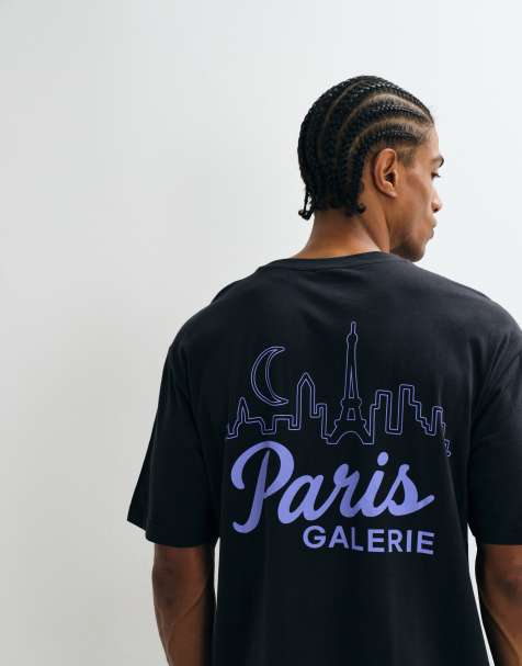 ONLY & SONS - Oversized T-shirt met Paris-print op de achterkant in zwart - view 1