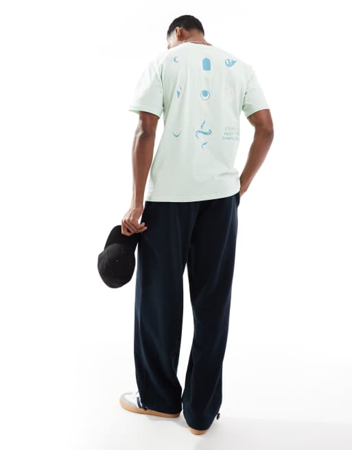  ONLY & SONS - Oversized T-shirt met print op de achterkant in lichtgroen, 4 van 4
