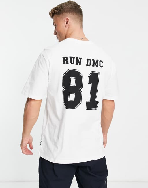 Only & Sons - Oversized T-shirt met Run DMC-print op de rug in wit 
