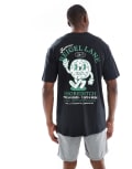 [ONLY & SONS] ONLY & SONS oversized t-shirt with bagel back print in black XS Jet black