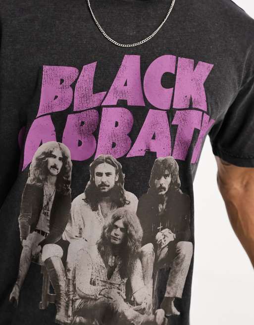 Only Sons oversized t shirt with Black Sabbath print in washed