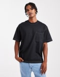 [ONLY & SONS] ONLY & SONS oversized t-shirt with contrast stitch in black XL Jet Black