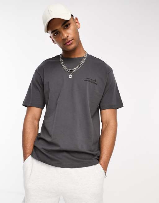 Only Sons oversized t shirt with cosmic energy print in gray ASOS