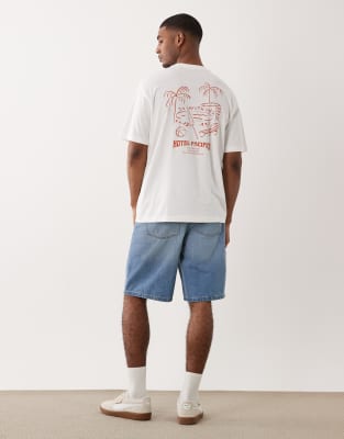 ONLY & SONS oversized t-shirt with do nothing back print in ecru