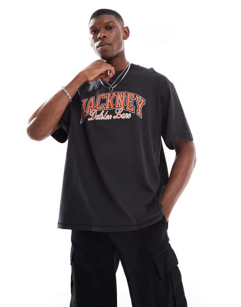 ONLY & SONS oversized t-shirt with hackney print in black - view 1