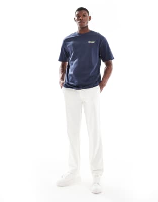 Only & Sons Oversized T-shirt With London Fields Back Print In Blue