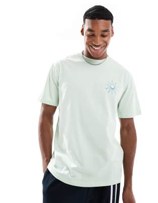 oversized t-shirt with multi back print in light green
