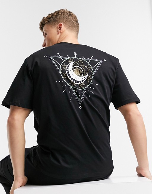 Only & Sons oversized t-shirt with mystic back print in black
