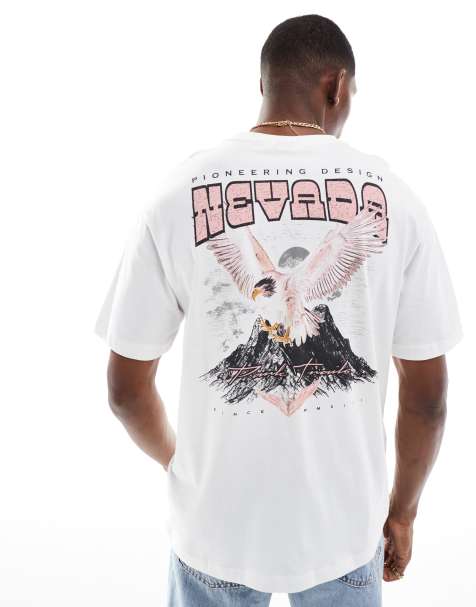 ONLY & SONS oversized t-shirt with Nevada back print in white - view 1