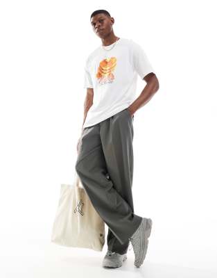 Only & Sons Oversized T-shirt With Pancakes Print In White