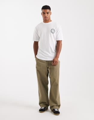 Only & Sons Oversized T-shirt With Runners Front And Back Prints In White