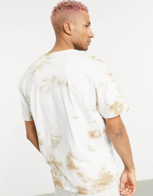 Only & Sons oversized T-shirt with tie-dye wash in beige Exclusive to ASOS, 2 of 4