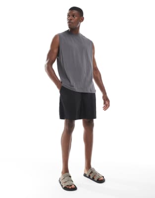 Only & Sons Oversized Tank Top With Mandala Back Print In Gray