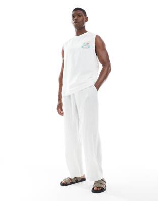 Only & Sons Oversized Tank Top With Yellowstone Back Print In White