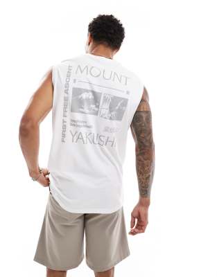 oversized tank with Yakushi back print in white