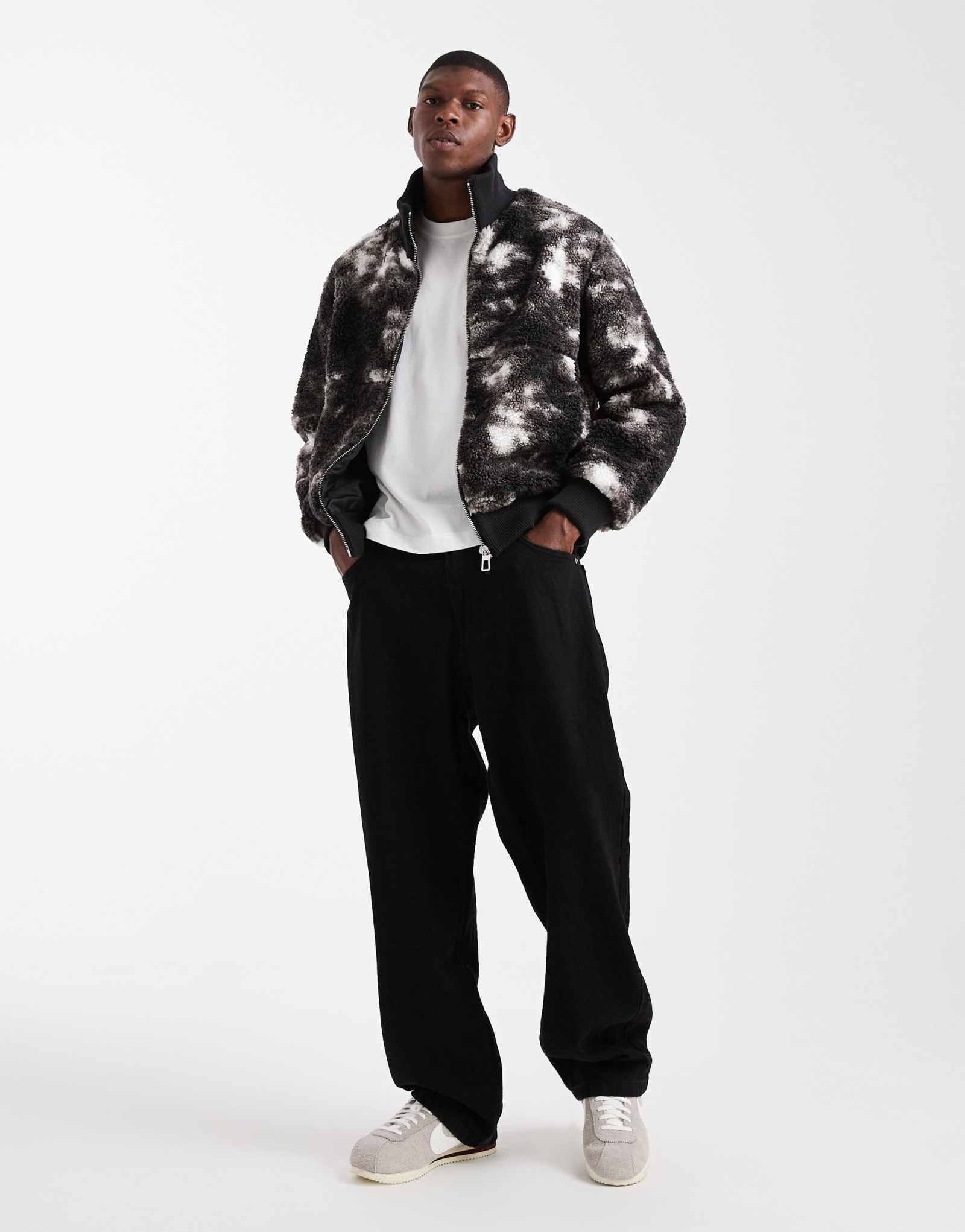 Монохромный плюшевый мишка ONLY &SONS из флиса на молнии большого размера 