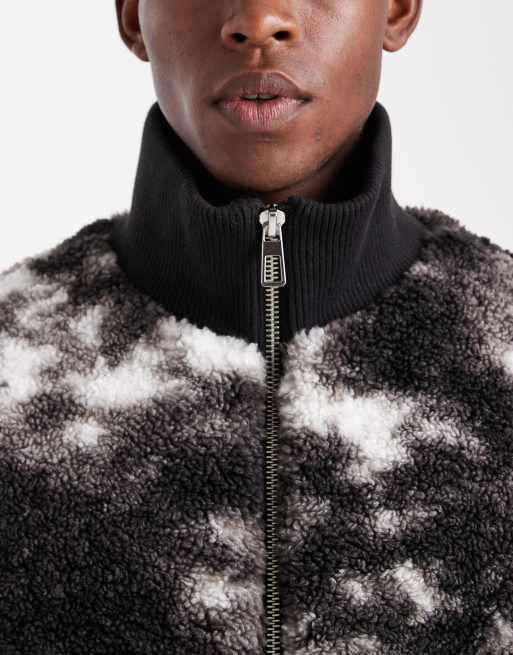 ONLY & SONS oversized teddy zip up fleece in monochrome | ASOS