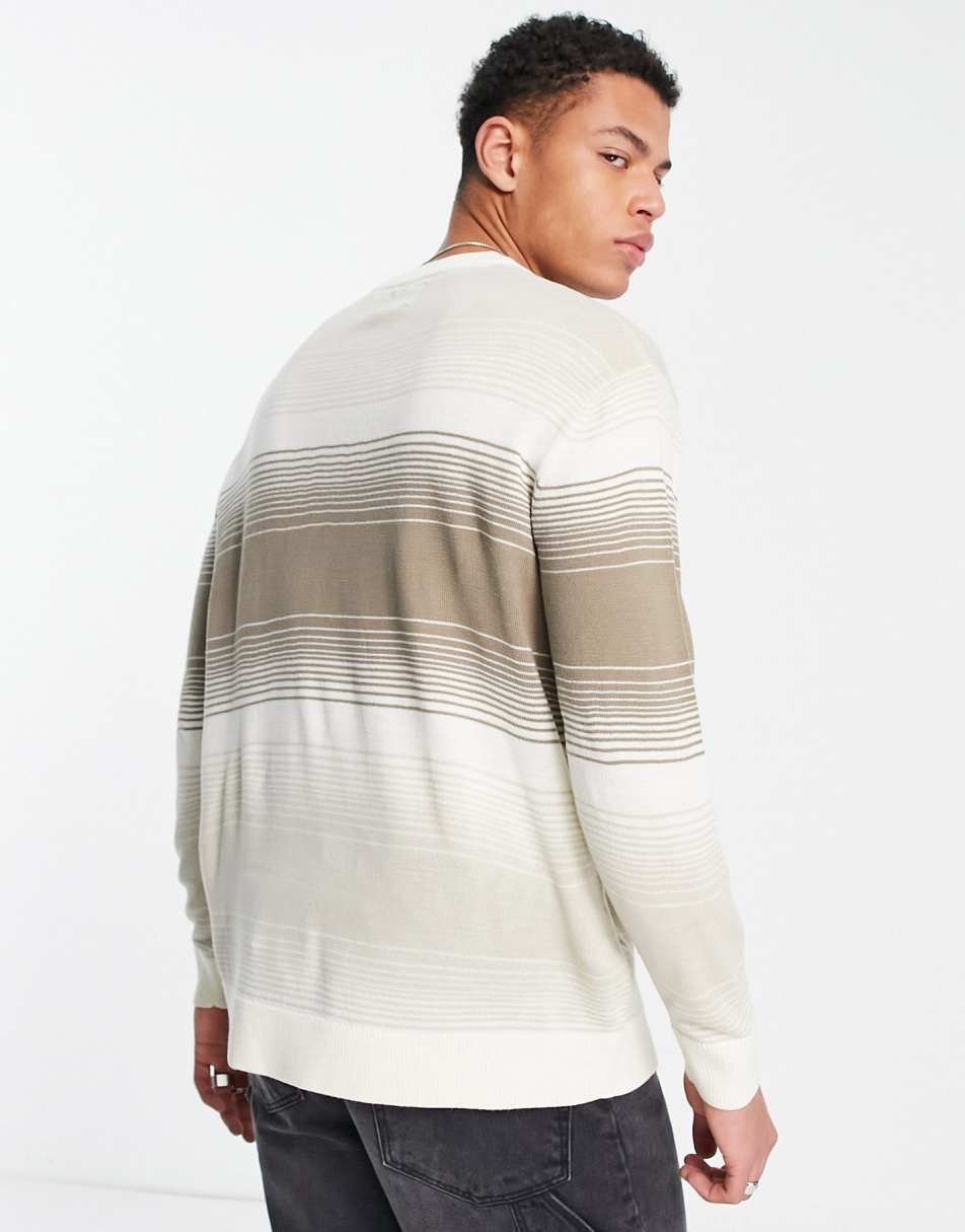 Only & Sons oversized v neck knit jumper in white ombre | research.engr ...