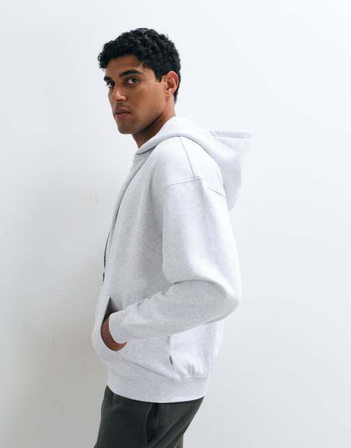 ONLY & SONS oversized zip through hoodie in light gray, 4 of 5