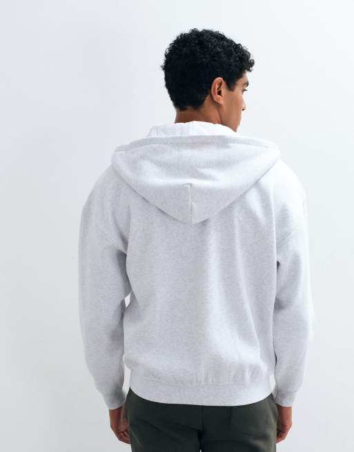 ONLY & SONS oversized zip through hoodie in light gray, 5 of 5