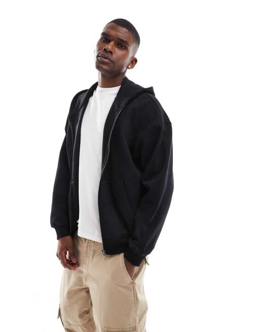 ONLY SONS oversized zip up hoodie in black ASOS