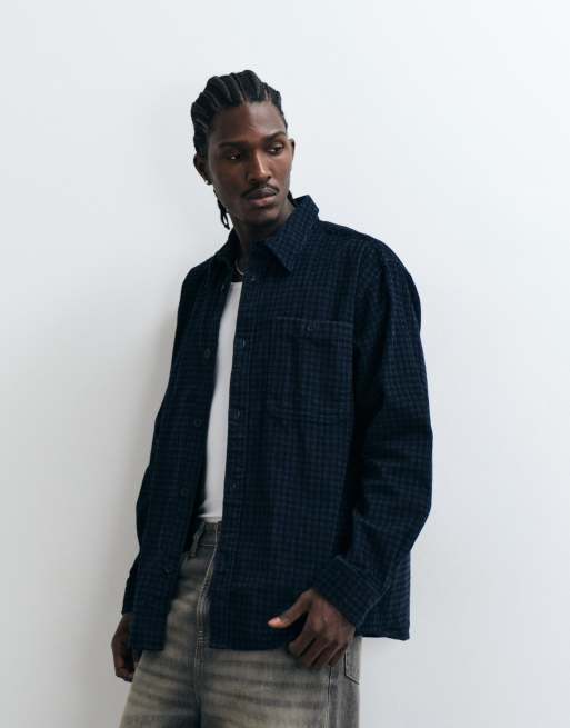 ONLY & SONS overskjorte i navy tern, 5 af 5
