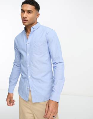 Only & Sons Oxford Shirt In Light Blue In Blue