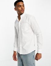 ASOS DESIGN brushed oxford shirt in off white | ASOS