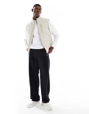 Only & Sons Padded Technical Vest In White