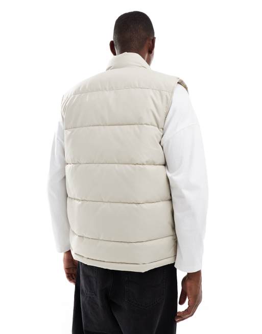ONLY & SONS padded technical vest in beige, 3 of 5