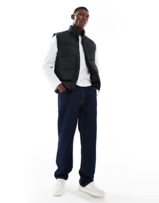 Only & Sons Padded Technical Vest In Black