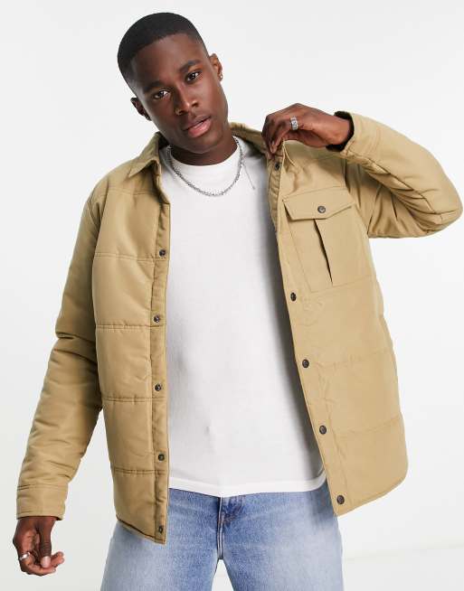 Zenuw ritme Onhandig Only & Sons padded work jacket in beige | ASOS