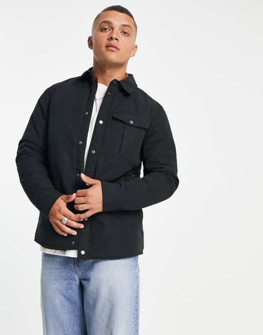 Only & Sons padded worker jacket in black | ASOS