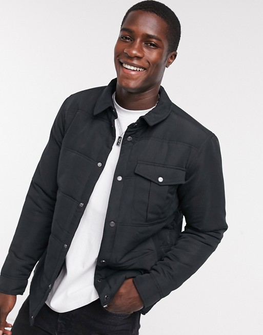 Only & Sons padded worker jacket in black