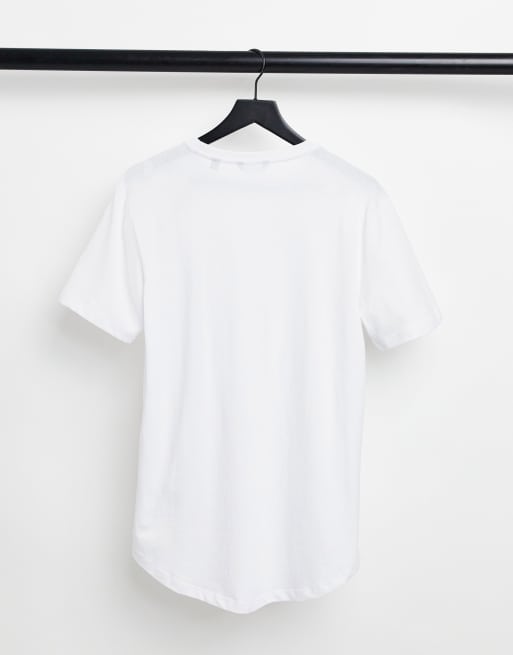 Only & Sons - Pakke med 2 par longline-t-shirts med buede kanter i hvid, 2 af 4