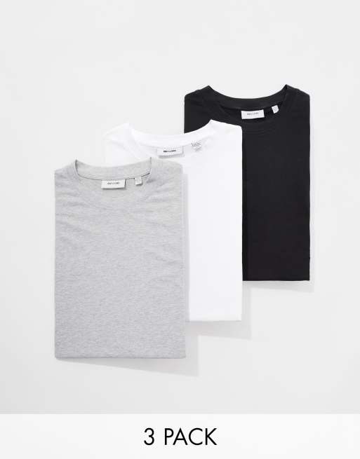 Only & Sons - Pakke med 3 super oversized T-shirt i sort hvid og lysegrå