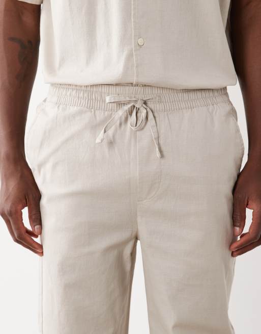 ONLY & SONS - Pantalon ample d'ensemble aspect lin - Beige, 4 de 5